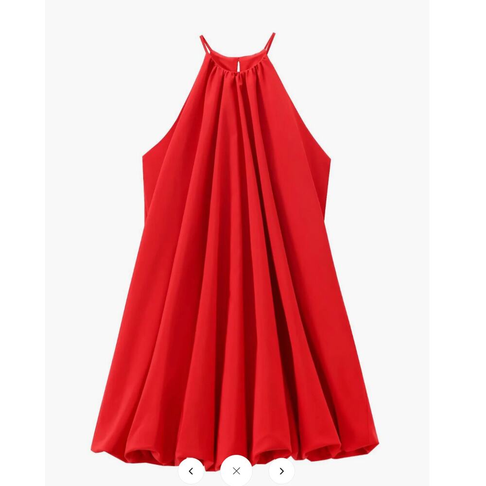 Commense Pleated Halter Dress Sz S